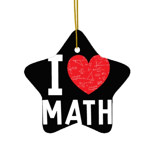 I Love Math Heart Math Ceramic Ornaments