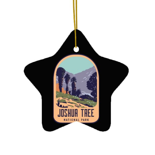 Joshua tree national park retro design Ceramic Ornaments