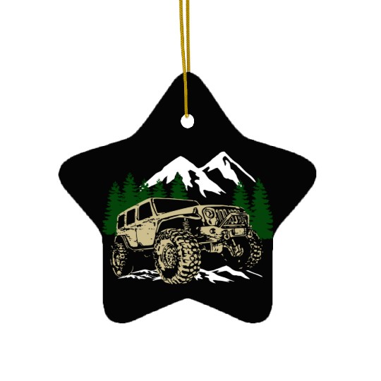 Mountain Jeep 4x4 Offroad Ceramic Ornaments