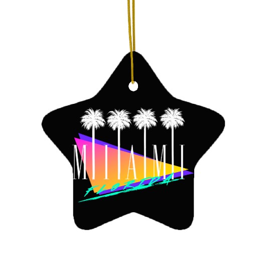 Miami Florida Retro Style Ceramic Ornaments