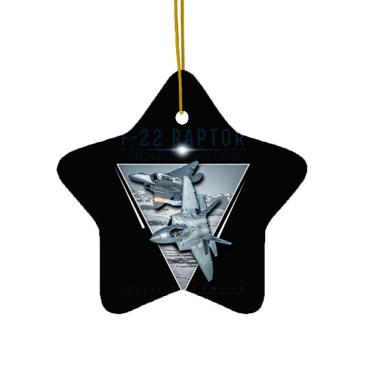 F 22 Raptor US Airborne Fighter Pilot Ceramic Ornaments