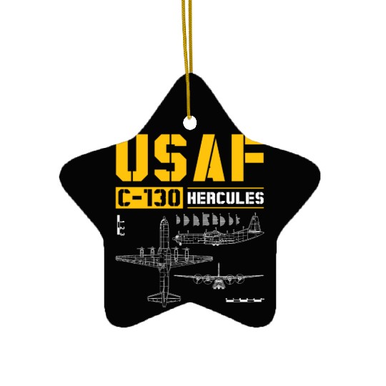C 130 Hercules US Airborne Fighter Pilot Ceramic Ornaments