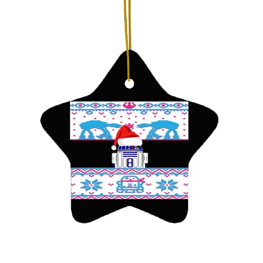 R2D2 Ugly Christmas Sweater Ceramic Ornaments