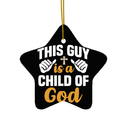 Guy Child of God Christian Religious Apparel Ceramic Ornaments