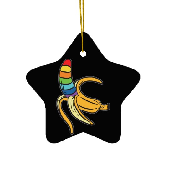 Gay Banana LGBTQ Pride Ceramic Ornaments