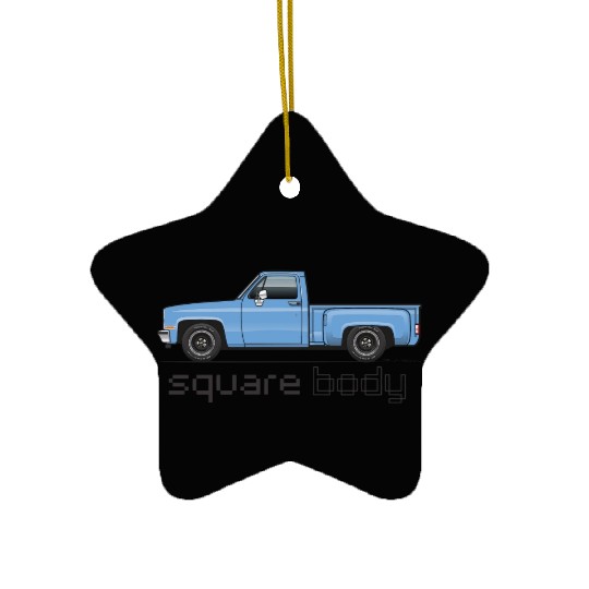 Square Body Light Blue Ceramic Ornaments