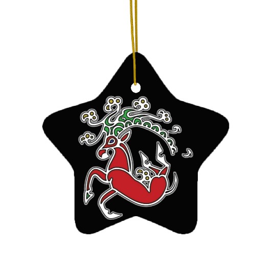 Siberian Shaman Deer Tattoo Ceramic Ornaments