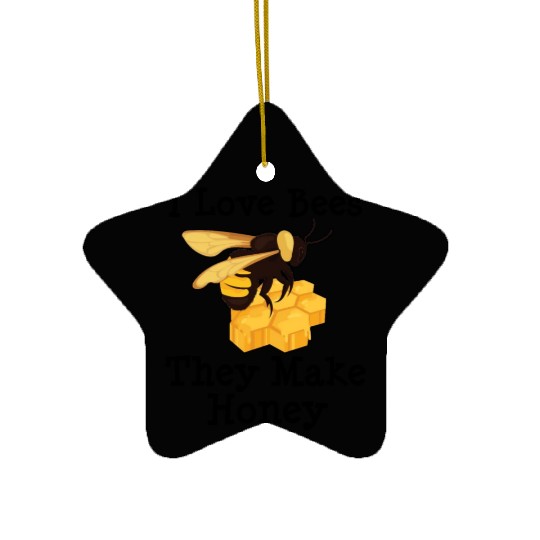 I Love Bees Honey Bee Beekeeping Beekeeper Ceramic Ornaments
