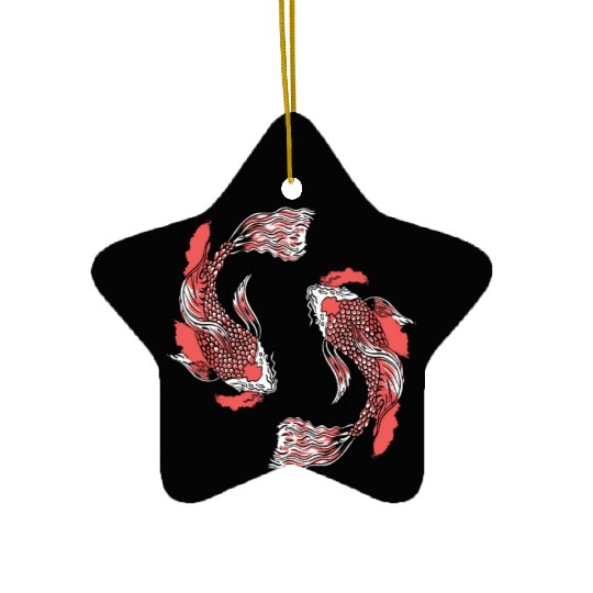 Koi Fish Swirly Ceramic Ornaments