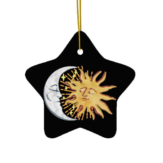 Sun and Moon Ceramic Ornaments