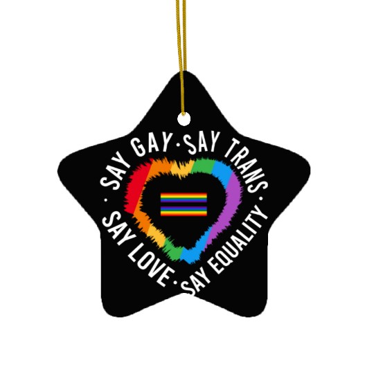 LGBT Transgender Pride Flag Gift Say Gay Say Trans Ceramic Ornaments