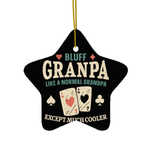 Poker Cards Vintage Bluff Grandpa Ceramic Ornaments