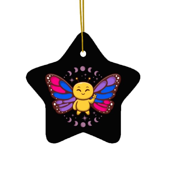 Bisexual Flag Monarch Butterfly Insect Subtle Ceramic Ornaments