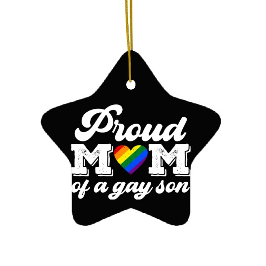 Proud Mom Of A Gay Son Ceramic Ornaments LGBT Pride Month