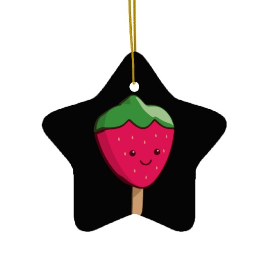 IceCream Strawberry Ceramic Ornaments