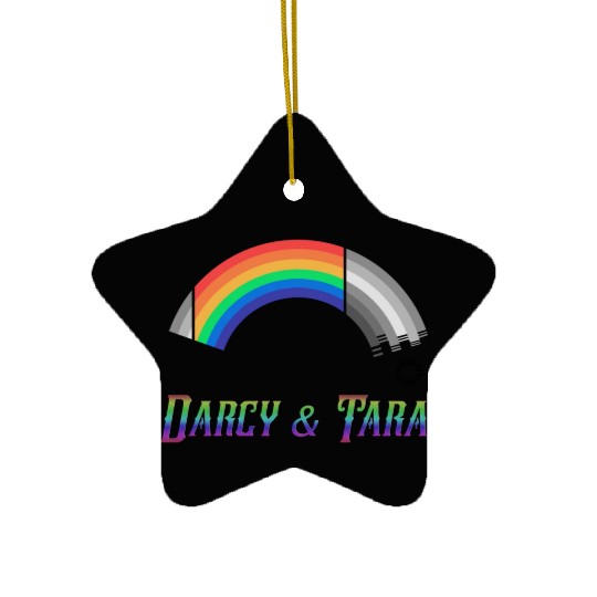 Heartstopper Rainbow Darcy and Tara LBGTQIA+ Ceramic Ornaments