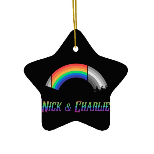 Heartstopper Rainbow LBGTQIA+ Nick and Charlie Ceramic Ornaments