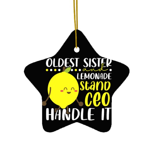 Lemon Juice Business Older Sister & Lemonade Ceramic Ornaments