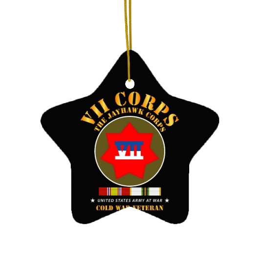 Army VII Corps The Jayhawk Corps SSI w COLD WAR SV Ceramic Ornaments