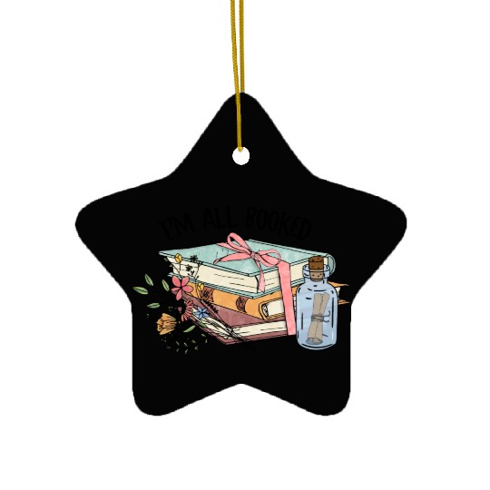 I m all booked sublimation Ceramic Ornaments