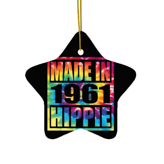 Hippie Birthday 1961 Ceramic Ornaments