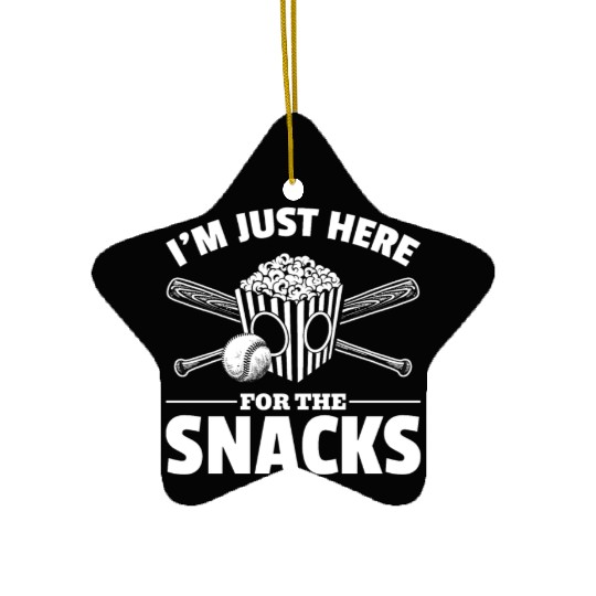 Popcorn Baseball Snack Food Lover Ceramic Ornaments