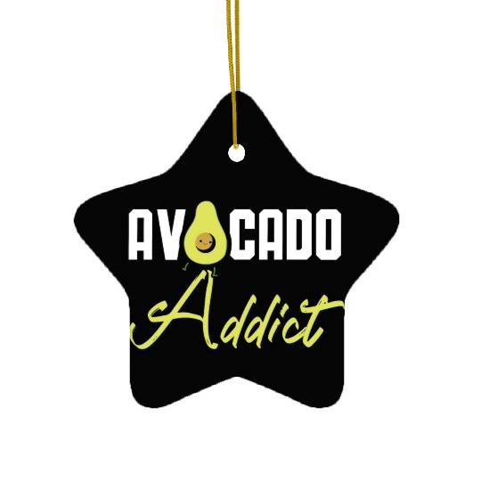 Avocado Addict Avocado Lover Guac Guacamole Keto Ceramic Ornaments