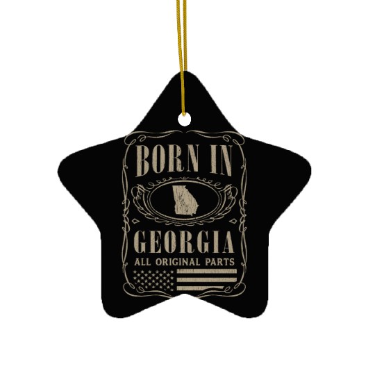 Vintage America US States Born Georgia Ceramic Ornaments
