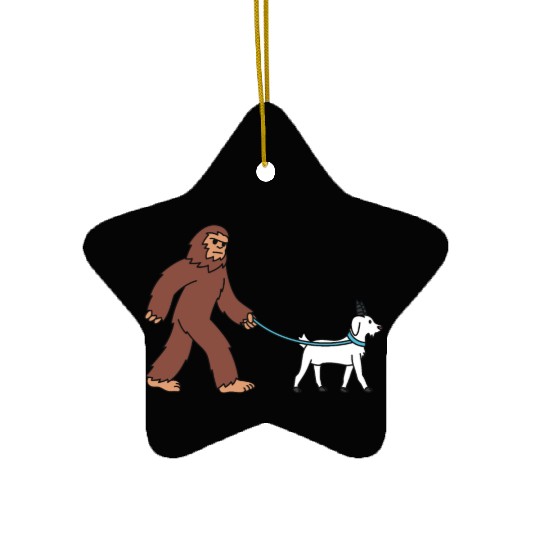 Bigfoot Sasquatch Walking Goat Ceramic Ornaments