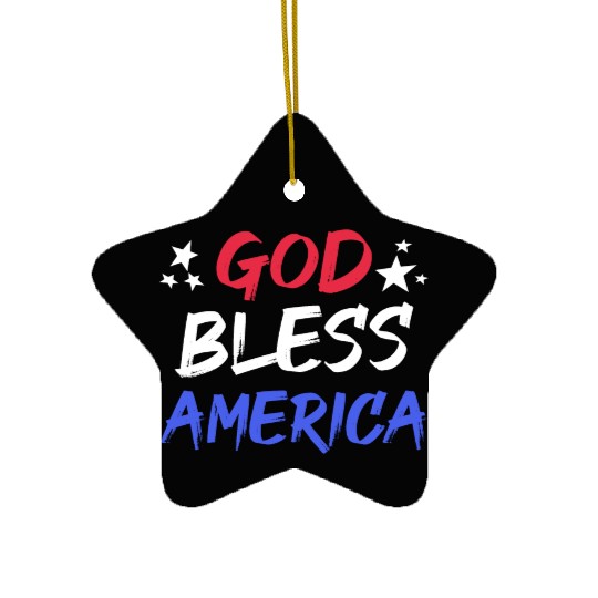 Patriotic USA God Bless America Ceramic Ornaments