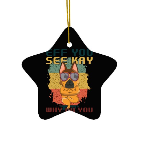 Pet Dog Owner Shepherd Belgian Malinois Relax Yoga Ceramic Ornaments