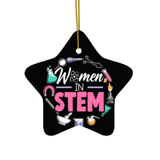 Women In STEM Steminist Engineering Science Ceramic Ornaments