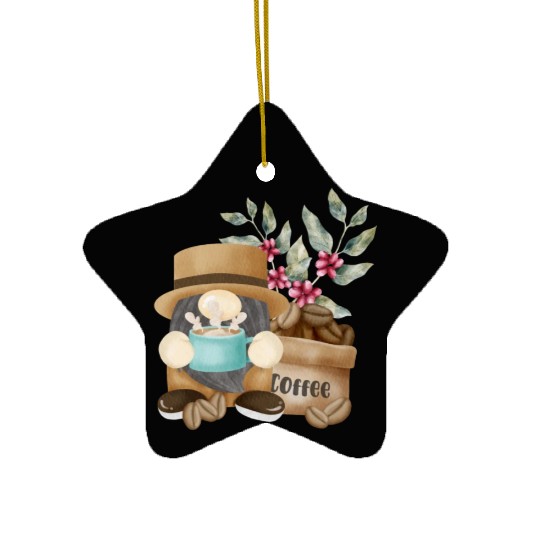 Coffee Gnome Gardening Funny Gnomes Ceramic Ornaments