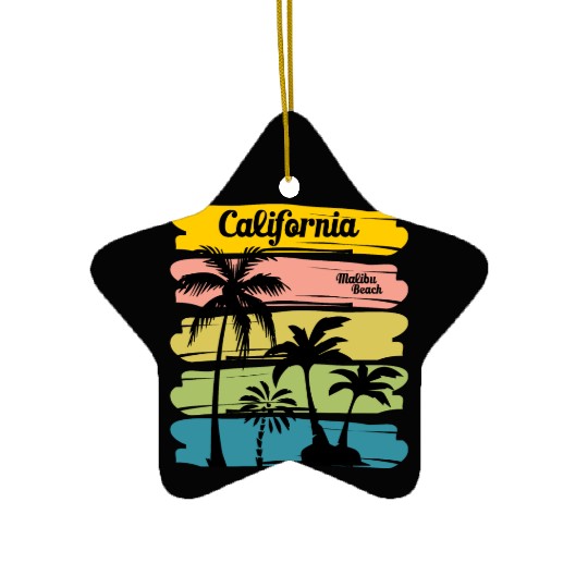 California Summer dance party Ceramic Ornaments