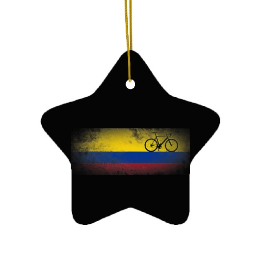 Colombia Cycling Colombian Flag Bike Racing Gift Ceramic Ornaments