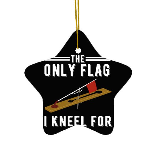 Ice Fishing Tip Up Flag Only Flag I Kneel For Ceramic Ornaments