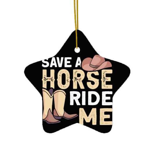 Horse Ride Cowboy Ceramic Ornaments