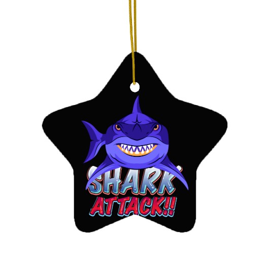 Shark Attack Ceramic Ornaments