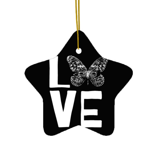 Love Butterflies Butterfly Silhouette Insect Lover Ceramic Ornaments