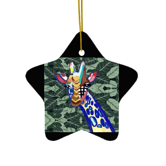 The blue giraffe Ceramic Ornaments