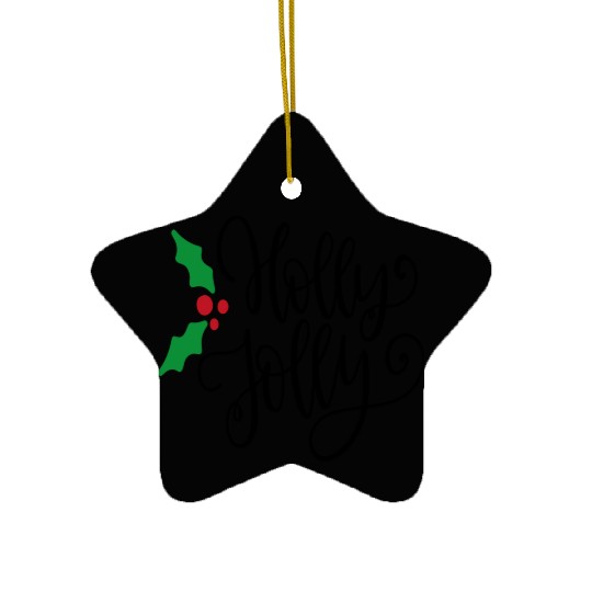 Holly Jolly Mistletoe Holiday Ceramic Ornaments
