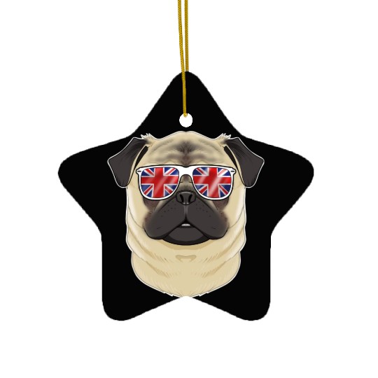 Pug UK Sunglasses I English Flag I Union Jack Ceramic Ornaments