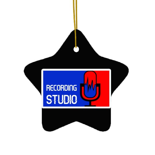 Recording Studio Logo Microphone Ceramic Ornaments