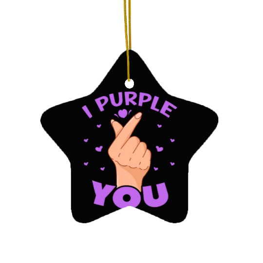 I Purple You Finger Heart Ceramic Ornaments