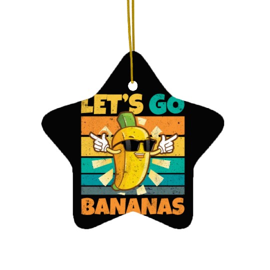 Vintage Let's Bananas Funny Banana Ceramic Ornaments