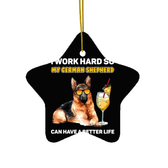 Funny German Shepherd Dog German Shepherd Lover Ceramic Ornaments