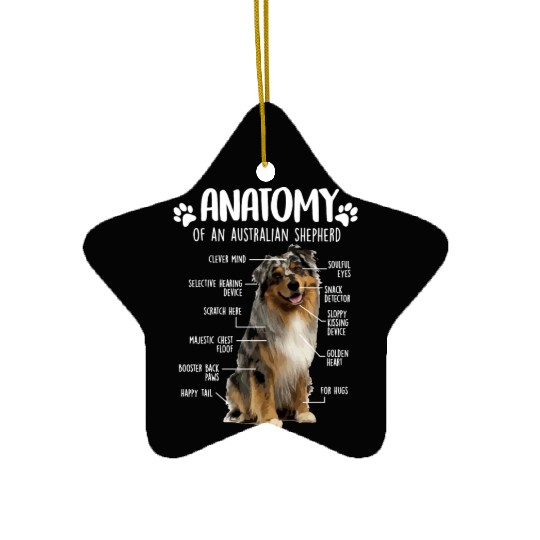 Funny Anatomy Australian Shepherd Dog Lover Aussie Ceramic Ornaments
