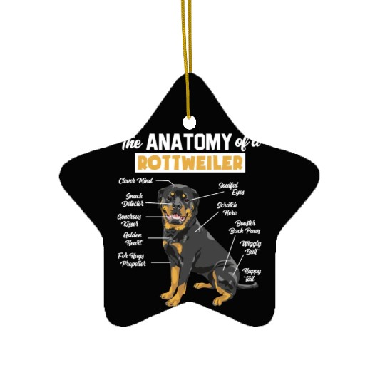 Rottweiler The Anatomy Of A Rottweiler Dog Lover Ceramic Ornaments