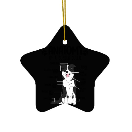 Funny Anatomy Border Collie Dog Lover Ceramic Ornaments