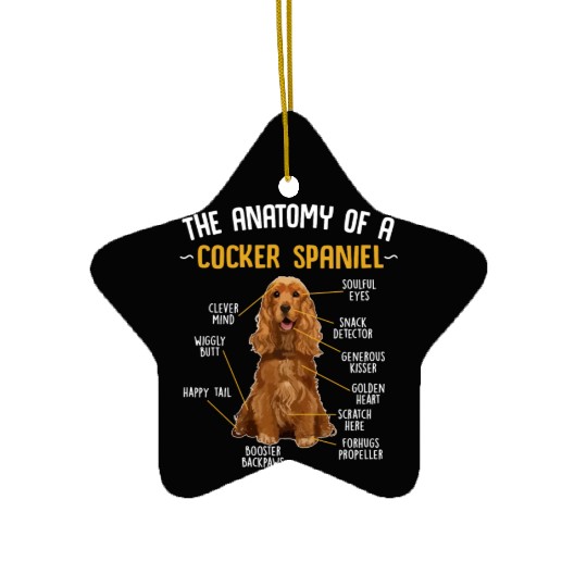 Funny Anatomy Of A Cocker Spaniel Dog Lover Ceramic Ornaments